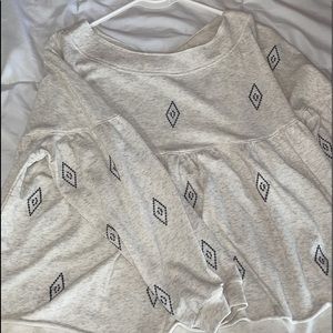white/cream sweater with design